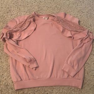 Dusty Pink ruffled sweatshirt